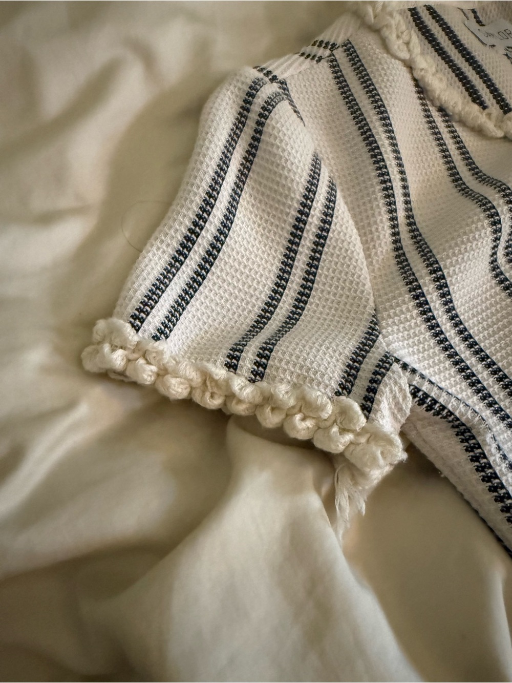 SAYLOR Cream and Black Striped Tassel-Trim Dress - Picture 8 of 11
